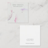 Abstraktes Silber-Rosa-Lila Ohrendisplay Quadratische Visitenkarte (Vorne/Hinten)