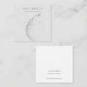 Abstraktes Silber-Rosa-Lila Ohrendisplay Quadratische Visitenkarte (Vorne/Hinten)