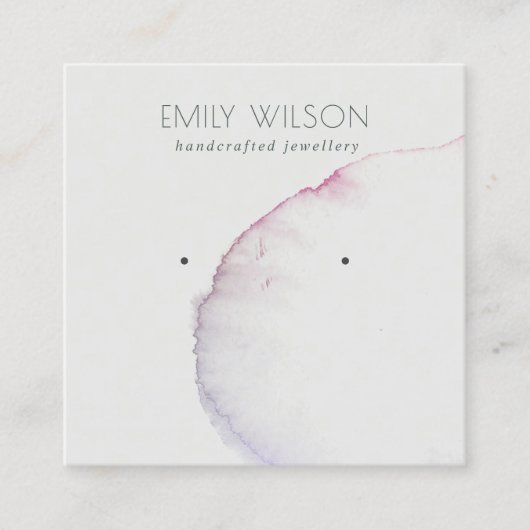 Abstraktes Silber-Rosa-Lila Ohrendisplay Quadratische Visitenkarte (Vorderseite)