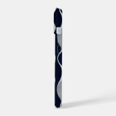 Abstraktes Silbermuster iPhone 15 Hülle (Linke Seite)