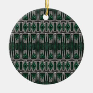 Abstraktes silbernes und grünes Ornament