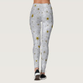 Abstraktes Silberpapier mit goldenen funkelnd Ster Leggings (Rückseite)
