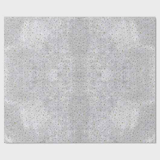 Abstraktes Silberpapier mit Goldstern Geschenkpapier (Flach)