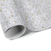 Abstraktes Silberpapier mit Goldstern Geschenkpapier (Rolleneckpunkt)
