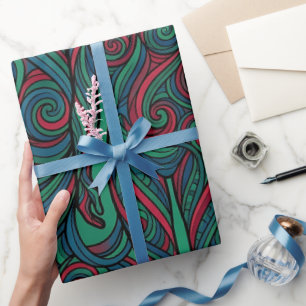 Abstraktes Silhouetten-Juwel-Linien-Wrap-Papier Geschenkpapier
