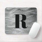 Abstraktes Silver Brushmetall Monogramm Mousepad (Mit Mouse)