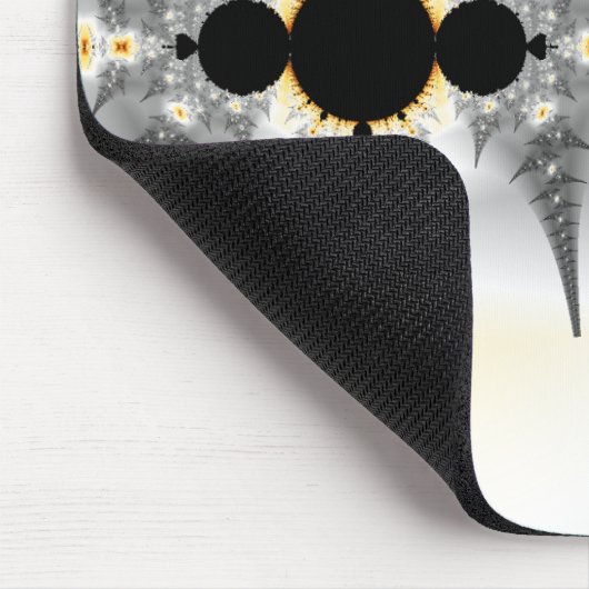 Abstraktes Silver Fraktal Art Mousepad (Ecke)