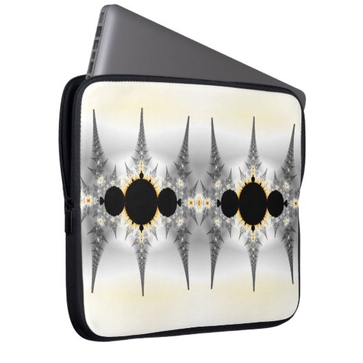 Abstraktes Silver Fraktal Laptopschutzhülle (Vorne Rechts)