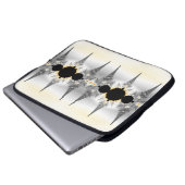 Abstraktes Silver Fraktal Laptopschutzhülle (Vorne Knopf)