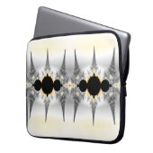 Abstraktes Silver Fraktal Laptopschutzhülle (Vorderseite Links)