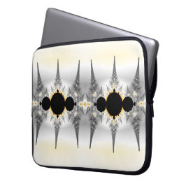 Abstraktes Silver Fraktal Laptopschutzhülle