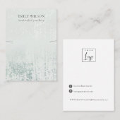 Abstraktes Silver Rain Aqua Textur Necklace Displa Visitenkarte (Vorne/Hinten)