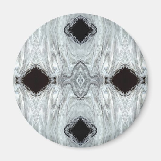 Abstraktes Silvery Gray Schwarz-weiß Paint Fluid A Magnet (Vorne)