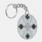 Abstraktes Silvery Gray Schwarz-weiß Paint Fluid A Schlüsselanhänger (Vorderseite links)