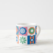 Abstraktes skandinavisches Folkloremuster Espressotasse (Vorderseite Rechts)