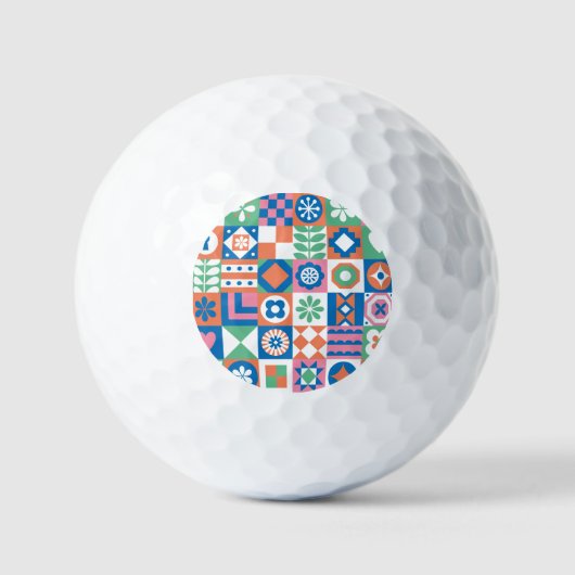 Abstraktes skandinavisches Folkloremuster Golfball (Vorderseite)