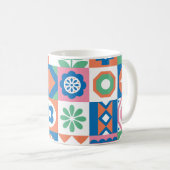 Abstraktes skandinavisches Folkloremuster Kaffeetasse (VorderseiteRechts)