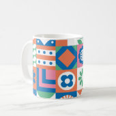 Abstraktes skandinavisches Folkloremuster Kaffeetasse (Vorderseite Links)