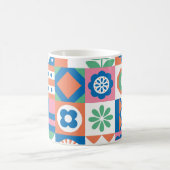 Abstraktes skandinavisches Folkloremuster Kaffeetasse (Mittel)