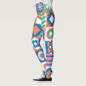 Abstraktes skandinavisches Folkloremuster Leggings (Links)
