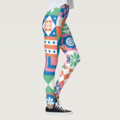 Abstraktes skandinavisches Folkloremuster Leggings (Rechts)