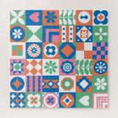 Abstraktes skandinavisches Folkloremuster Puzzle (Horizontal)