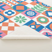Abstraktes skandinavisches Folkloremuster Sherpadecke (3/4)