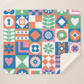 Abstraktes skandinavisches Folkloremuster Sherpadecke (Vorderseite (Horizontal))