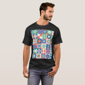 Abstraktes skandinavisches Folkloremuster T-Shirt (Vorne ganz)