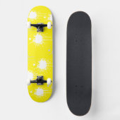 Abstraktes Skateboard-Deck aus gelbem Weiß Skateboard (Vorderseite)