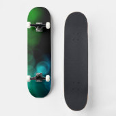 Abstraktes Skateboard mit blauen und grünen, rauch (Vorderseite)