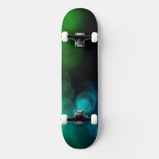 Abstraktes Skateboard mit blauen und grünen, rauch (Vorderseite)