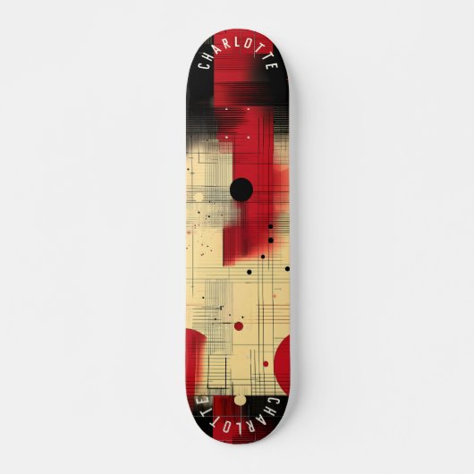 Abstraktes Skateboard mit roter und schwarzer Geom (Vorne)