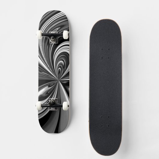Abstraktes Skateboarddeck für Schwarz und Weiß (Vorderseite)
