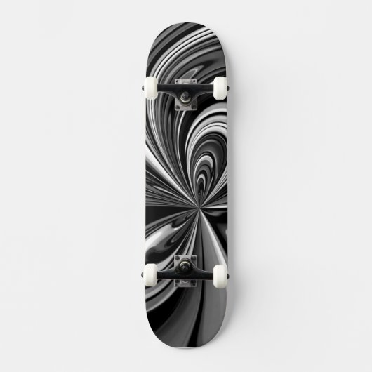 Abstraktes Skateboarddeck für Schwarz und Weiß (Vorderseite)