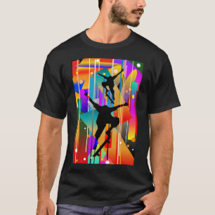 Abstraktes Skateboarding in geometrischer Form T-Shirt