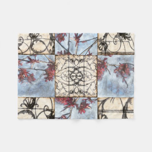 Abstraktes Skelettbild mit Paneelen Fleecedecke (Vorderseite (Horizontal))