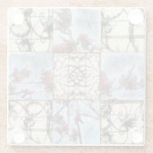 Abstraktes Skelettbild mit Paneelen Glasuntersetzer (Rückseite)