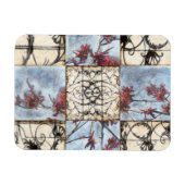 Abstraktes Skelettbild mit Paneelen Magnet (Horizontal)