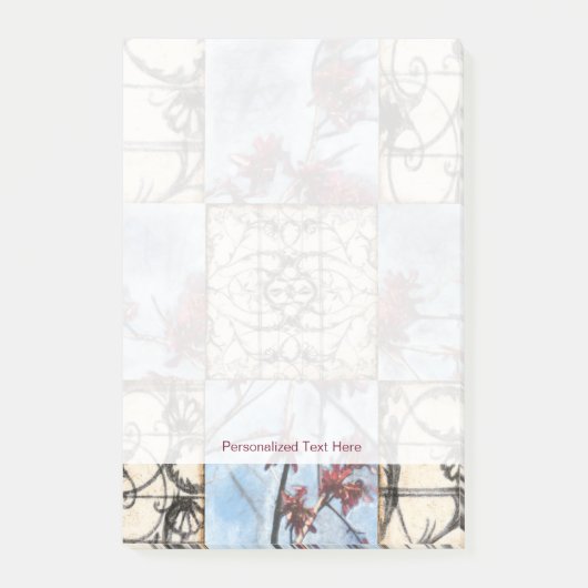 Abstraktes Skelettbild mit Paneelen Post-it Klebezettel (Vorderseite)