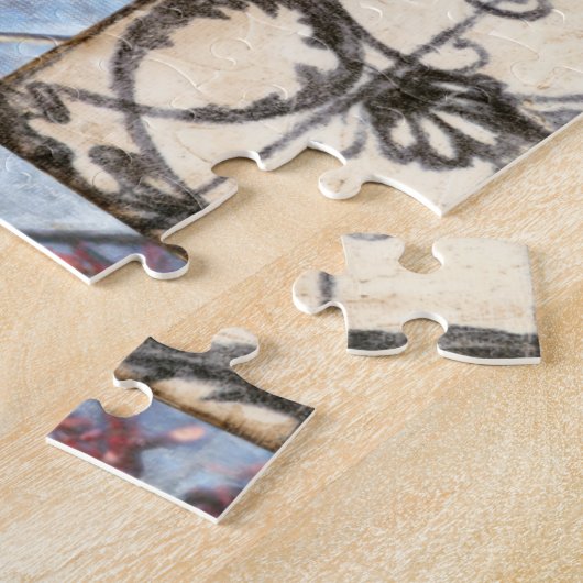 Abstraktes Skelettbild mit Paneelen Puzzle (Seite)