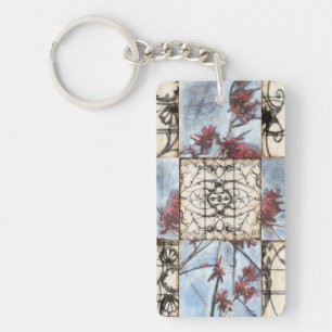 Abstraktes Skelettbild mit Paneelen Schlüsselanhänger