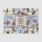 Abstraktes Skelettbild mit Paneelen Seidenpapier (Vorderseite)