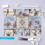 Abstraktes Skelettbild mit Paneelen Seidenpapier (Handwerk)