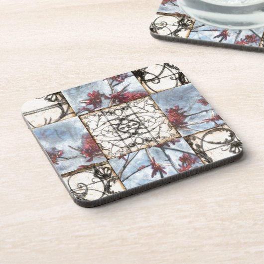 Abstraktes Skelettbild mit Paneelen Untersetzer (Linke Seite)