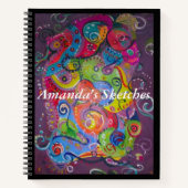 Abstraktes Skizzenbuch für Auberginen und Farbschw Notizblock (Vorderseite)