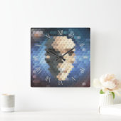 Abstraktes Skull Quadratische Wanduhr (Zuhause)