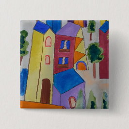 Abstraktes Sommerdorf Button