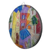 Abstraktes Sommerdorf Dartscheibe (Vorderseite rechts)