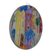 Abstraktes Sommerdorf Dartscheibe (Vorderseite Links)